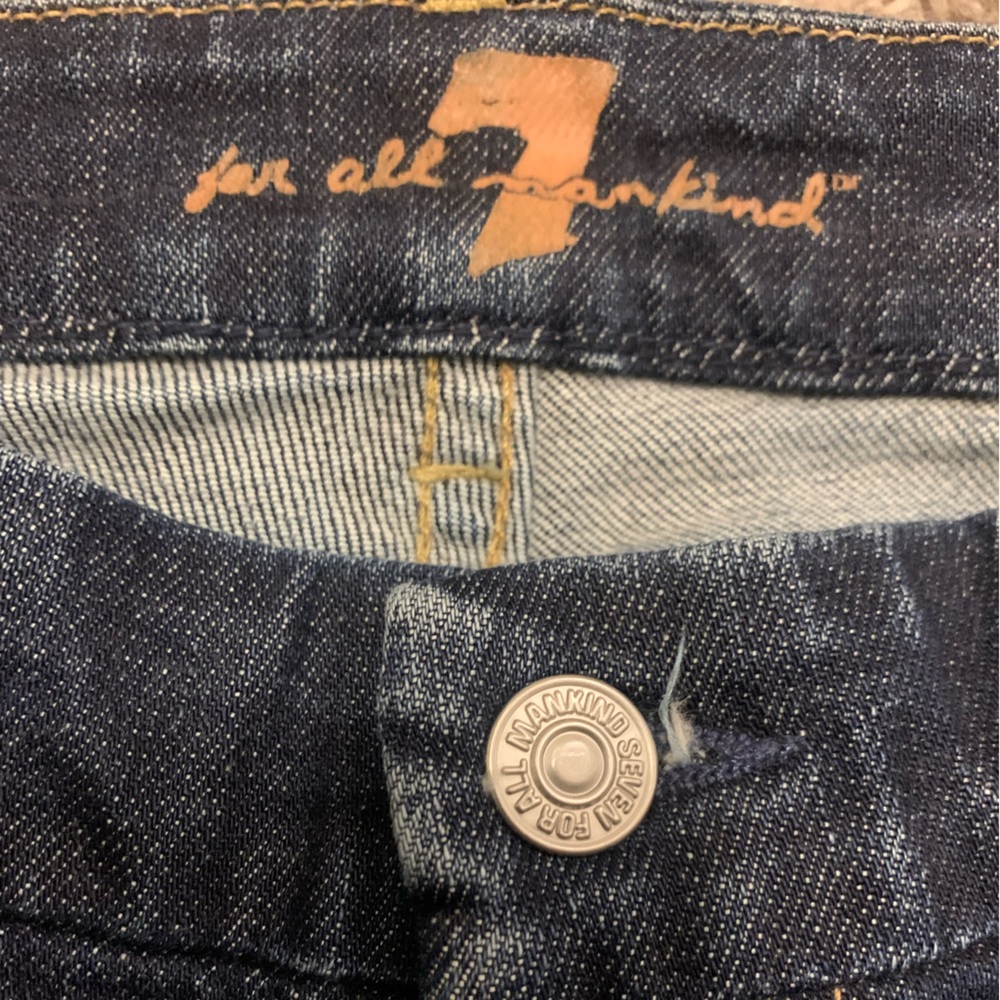 7 for all mankind Women'A' pocket flare jeans low rise dark wash Size 32 !! - Picture 9 of 14